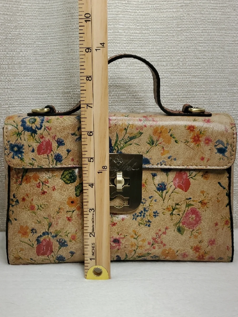 Patricia Nash Prairie Rose Leather Satchel Carisbrooke Top Handle Bag
